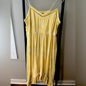 Yellow Floral Ruffle Bottom Sundress